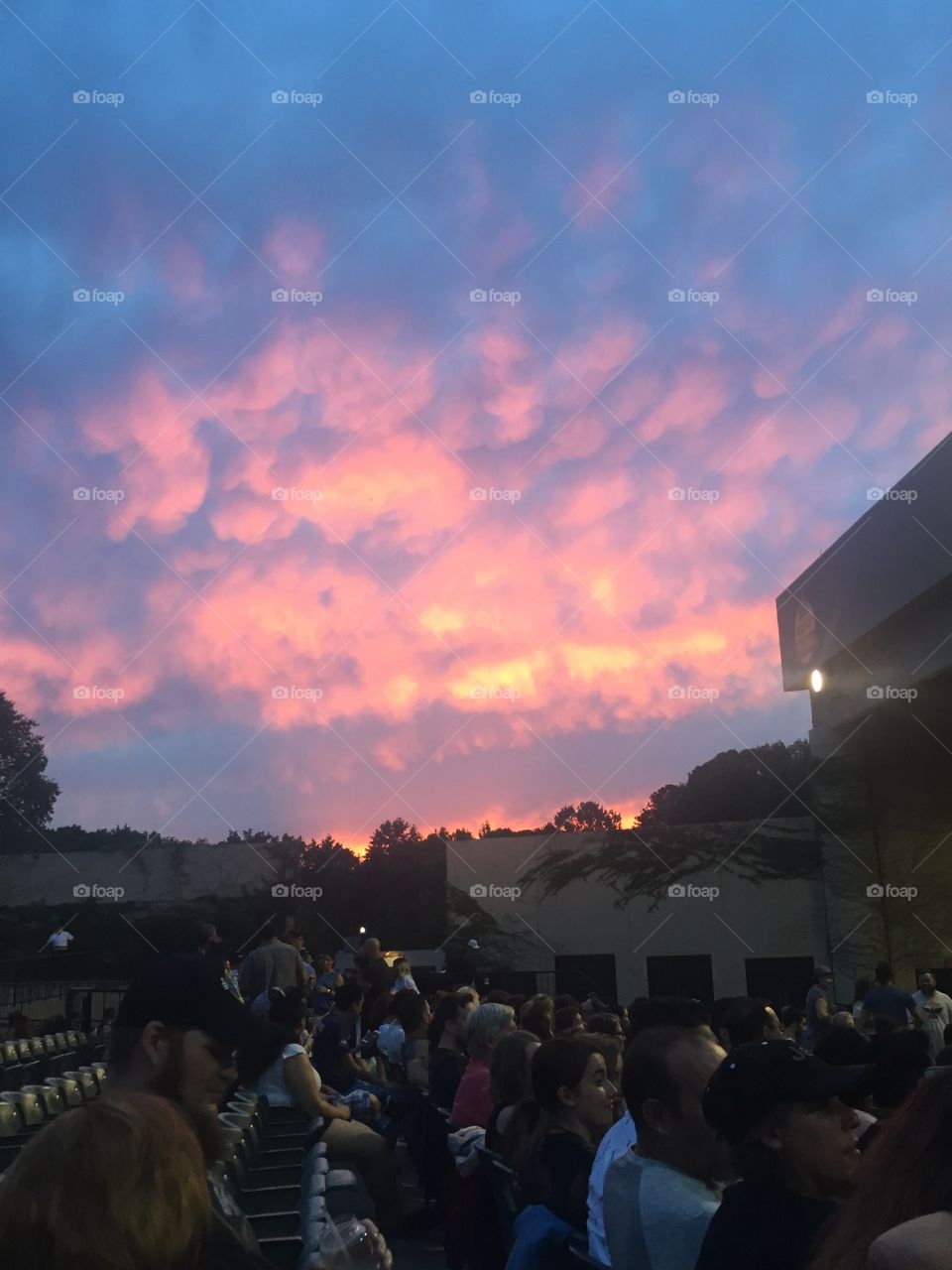 The sunset at an amphitheater in Atlanta Georgia   