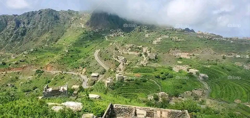 Glory be to God, the magnificent and picturesque view and the natural green trees are a view that is nothing more wonderful than it