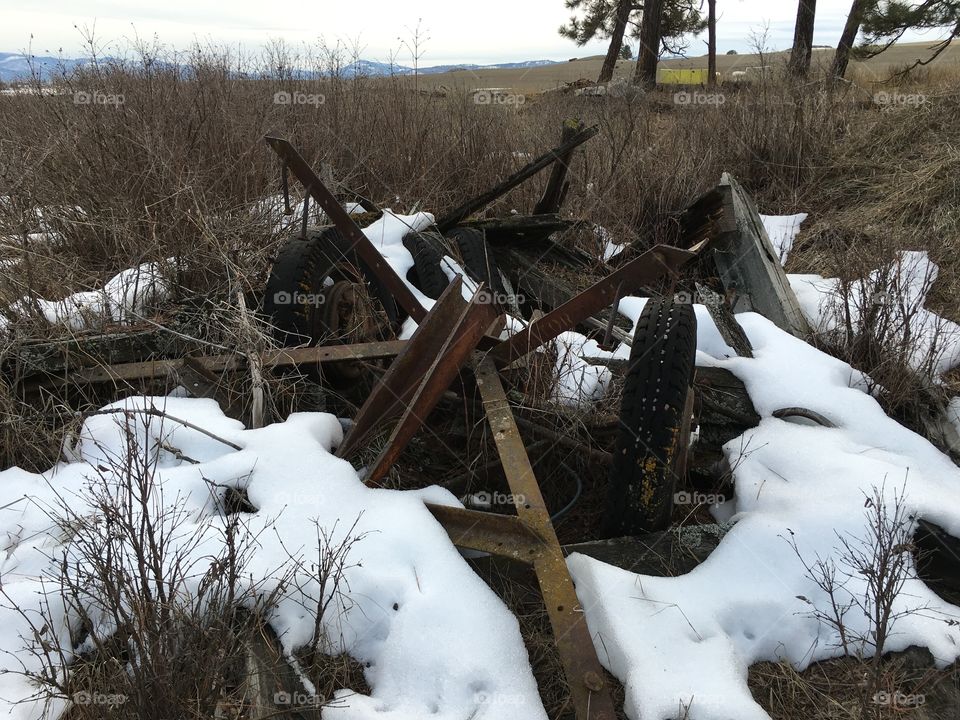 Abandoned and broken down tractor.