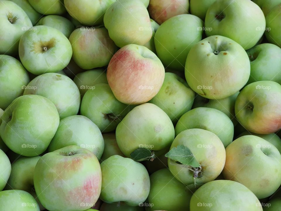 green apples with pink sides