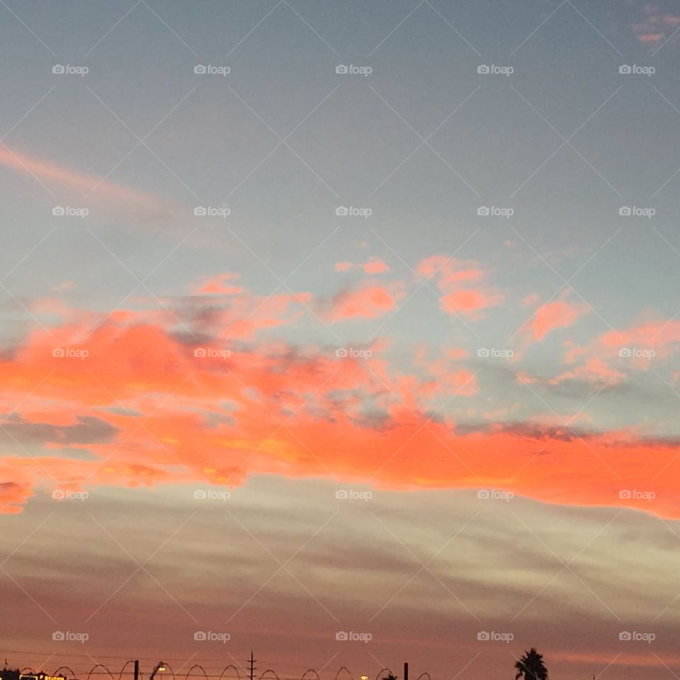 Orange sunset clouds