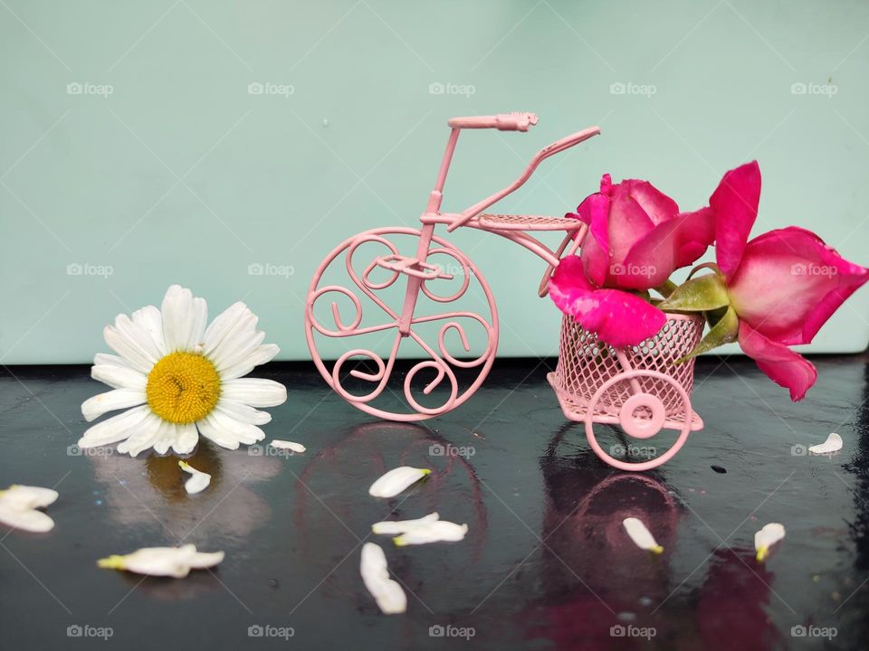 Tricycle with flower,
