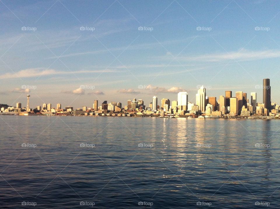 Downtown seattle from puget sound