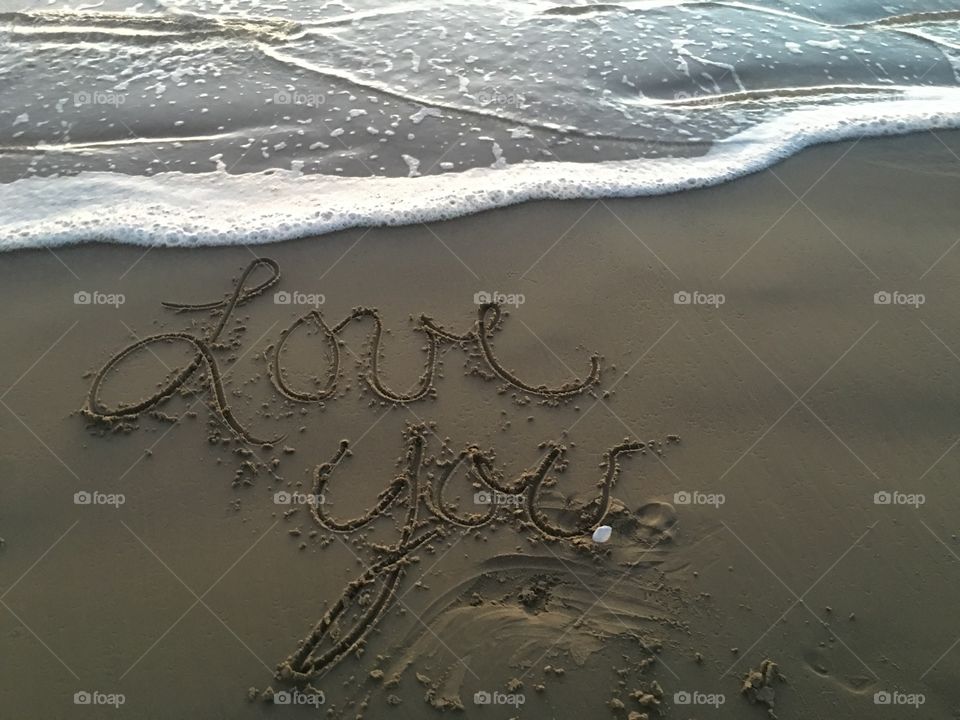 Love message at beach