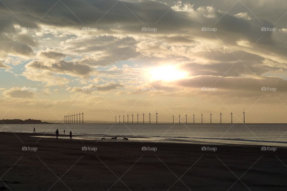 Marske-By-The-Sea sunset at the beach 