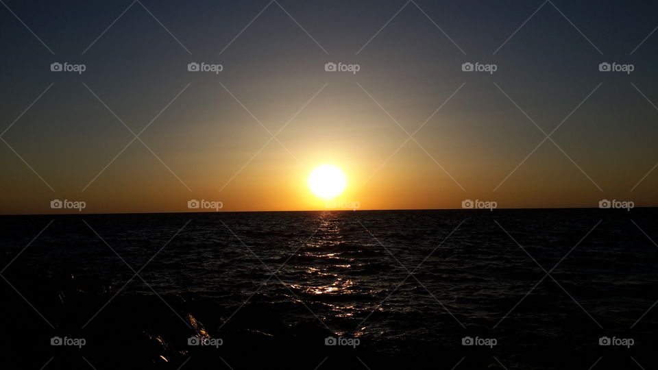 Sunset on the water . Sunset on the water 