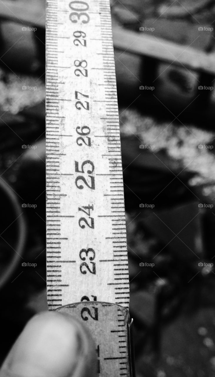 Folder ruler. Measure with an folder ruler