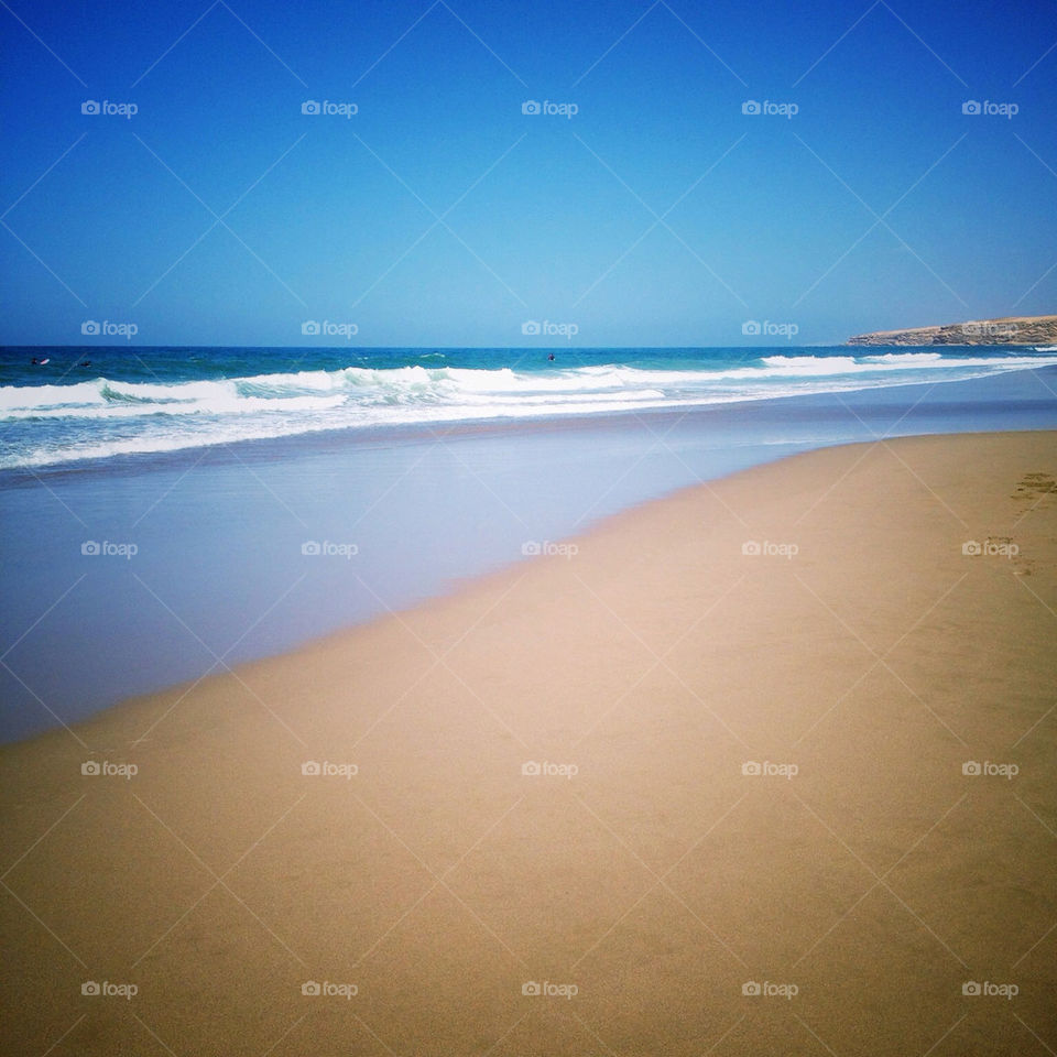 beach ocean sky blue by balaeddin