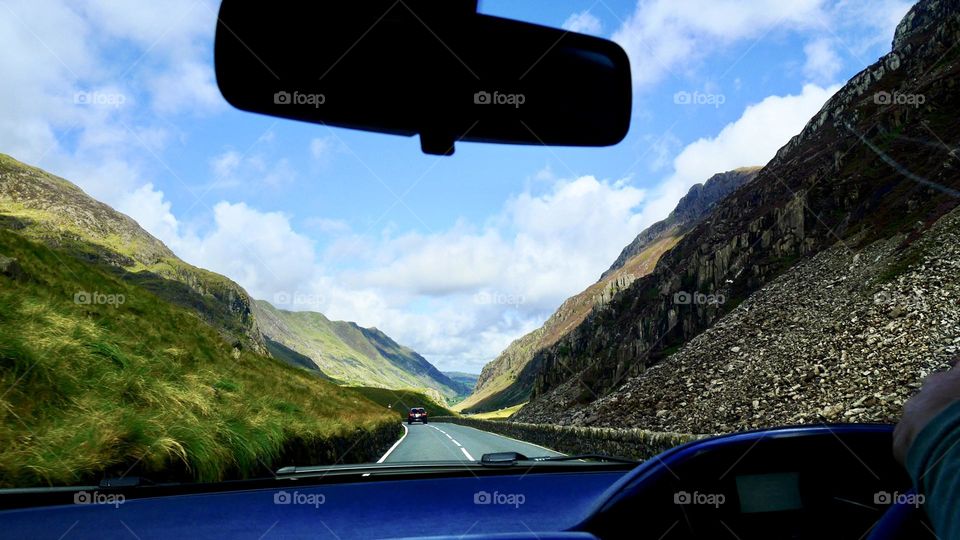 Roads between the mountains in Wales UK
