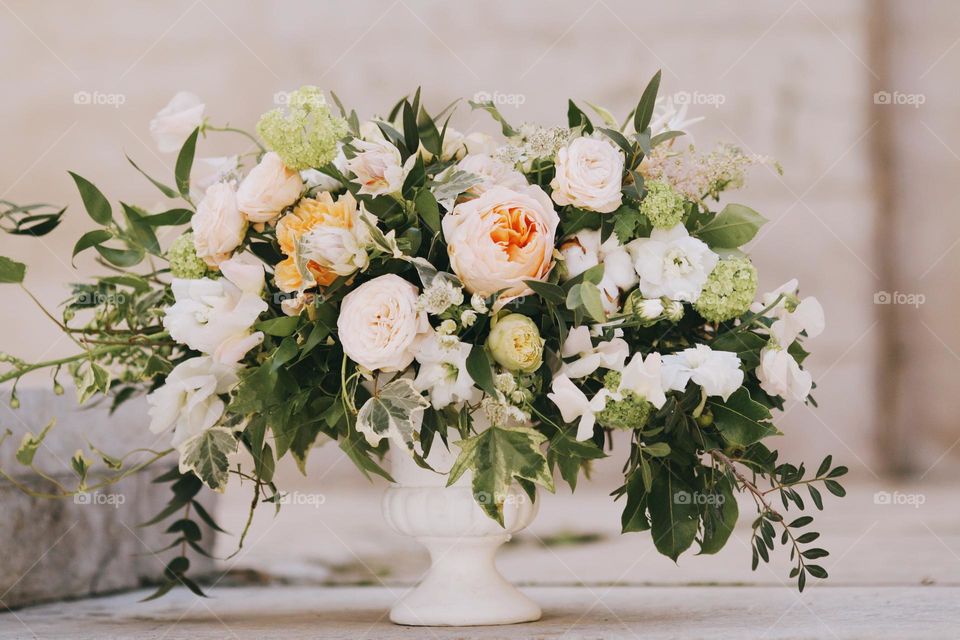 Bunch beautiful flowers in vase