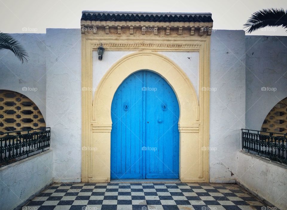 blue door in monastir Tunisia 