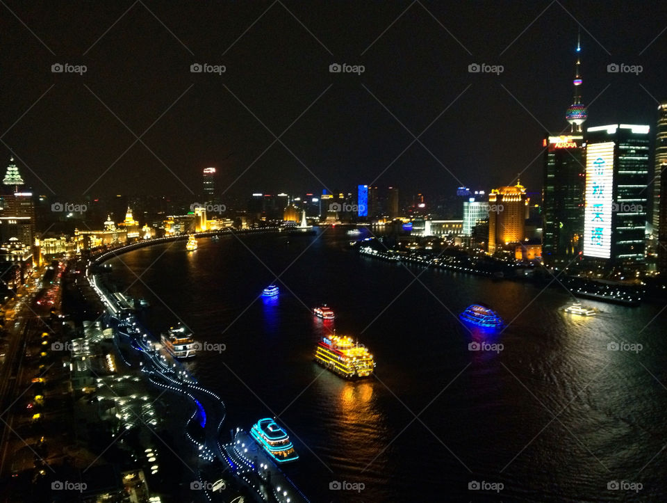 city china night river by herry