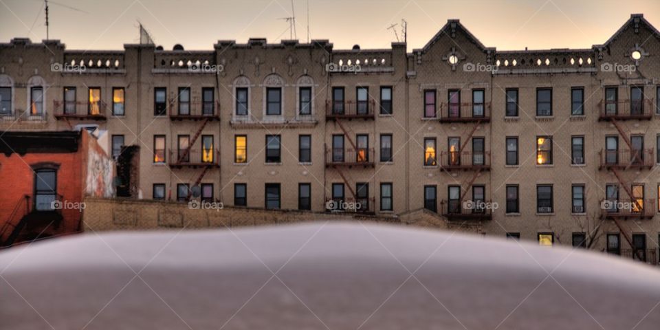 Apartment Buildings and Snow