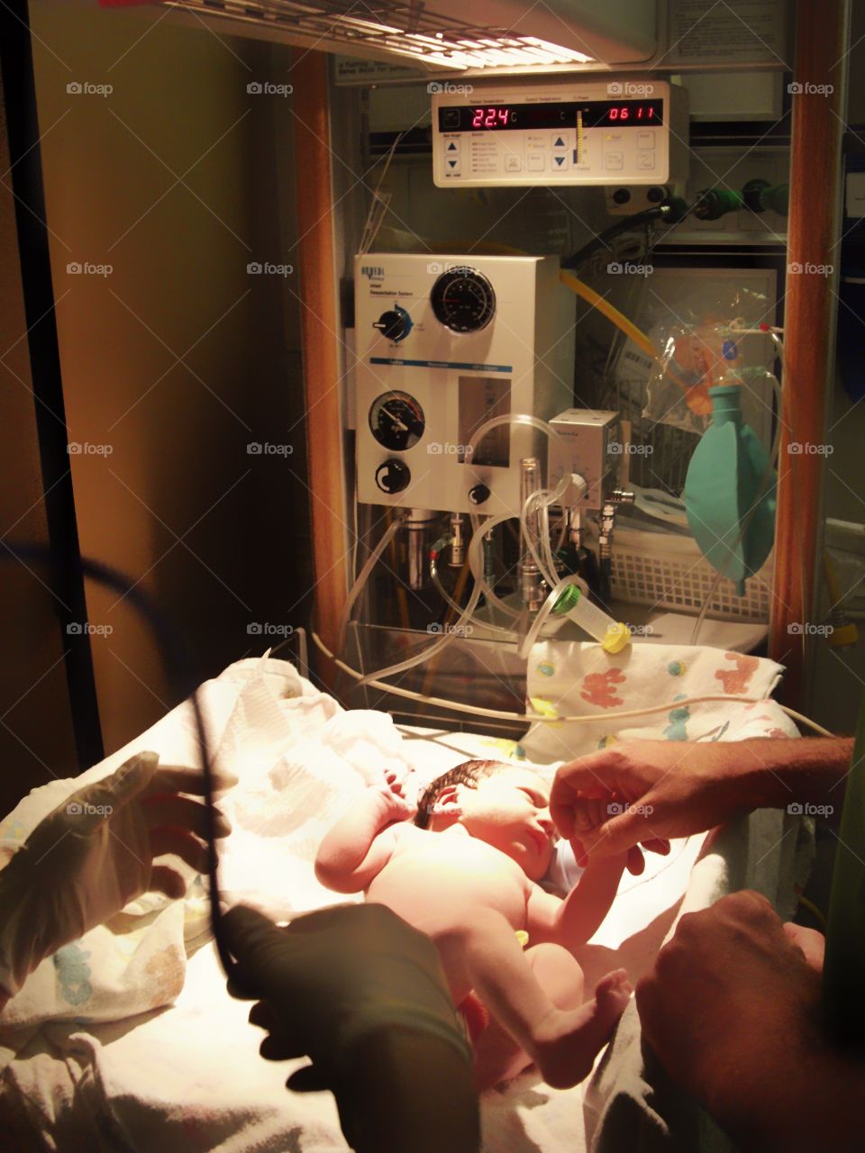 Newborn In Intensive Care At Hospital
