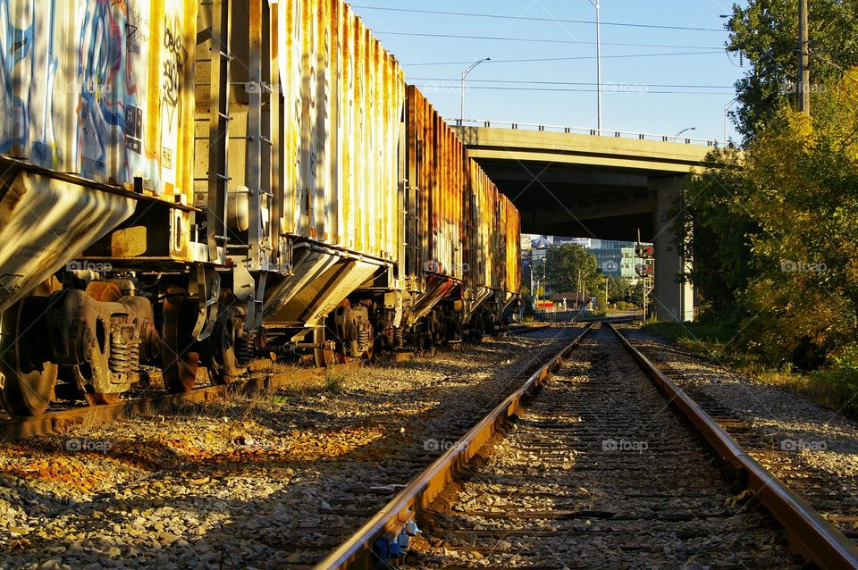 Train track in the city 