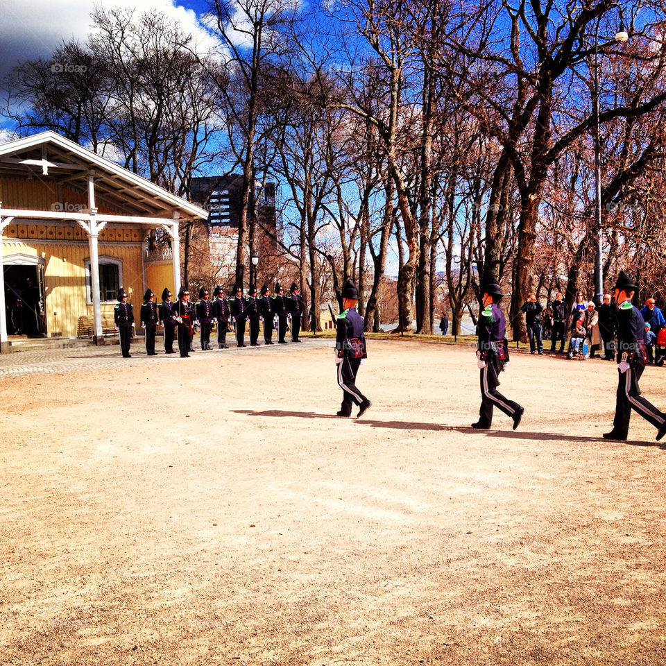 Changing of the guard at Oslo Royal Palace