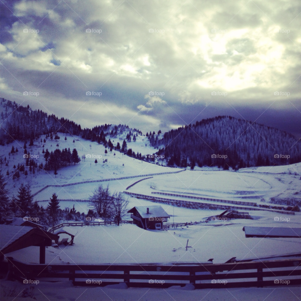 snow clouds forest resort by brunhilda