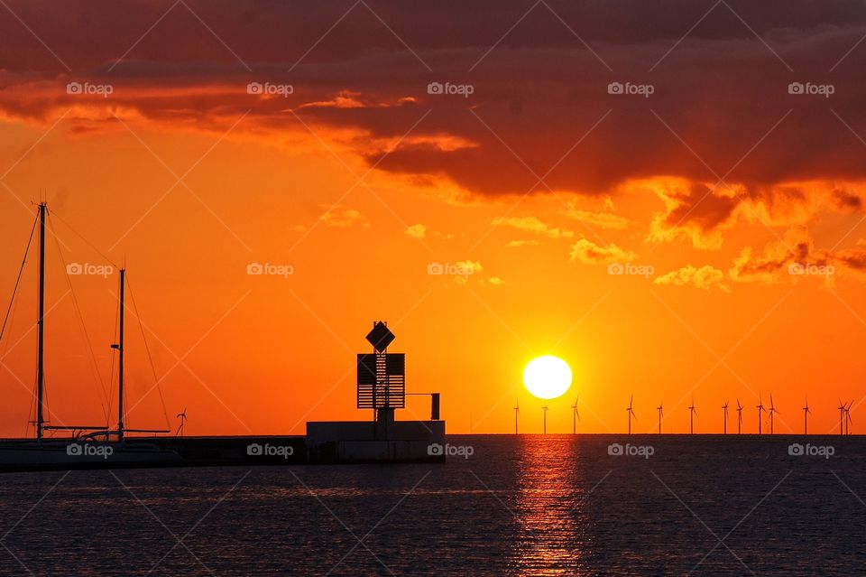 Sunset in the harbour