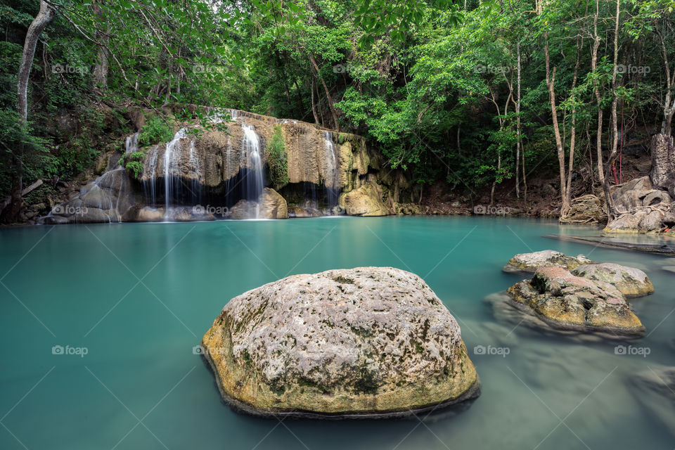 Erawan waterfall in Kanchanaburi Thailand 