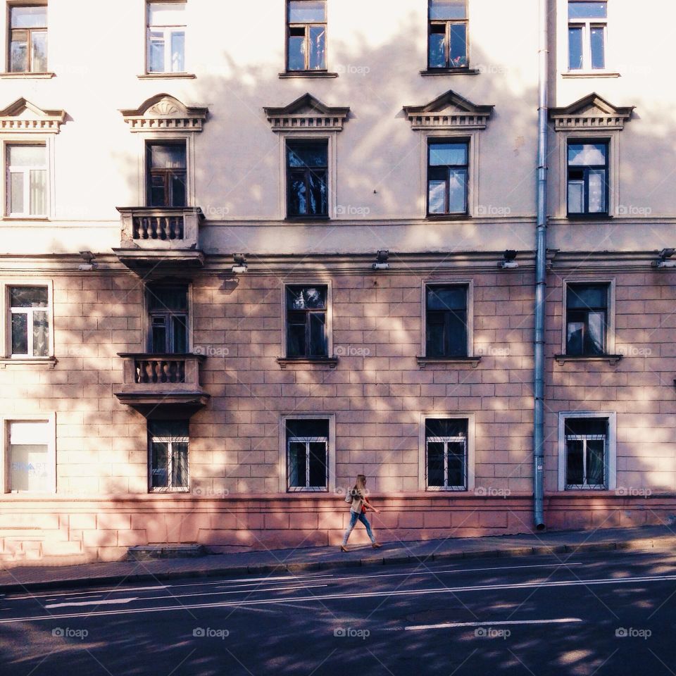 Woman walking on the street 