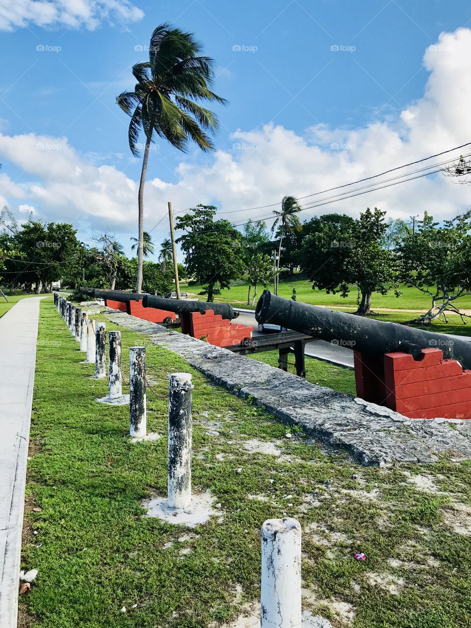 Cannons guarding Nassau, Bahamas
