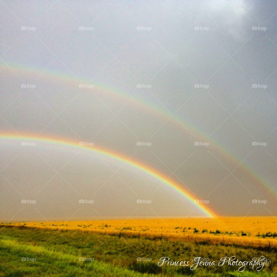 Seeing double. Double rainbows at the Kansas/Colorado border. 
