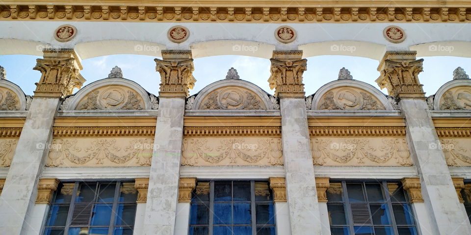 Architecture of a building in the city of Kiev, Ukraine