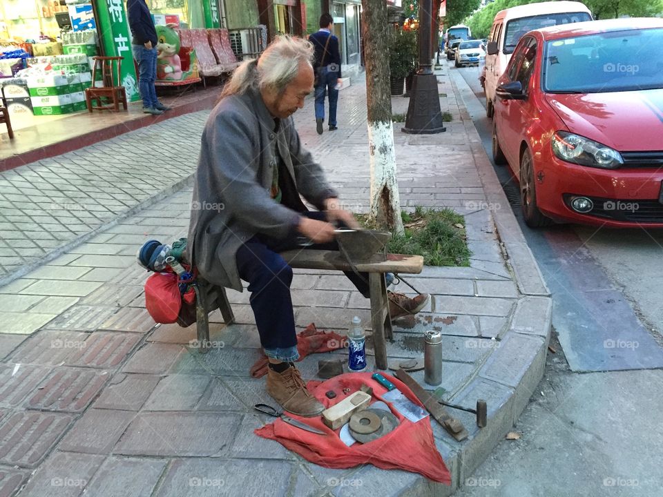 A street worker in China 