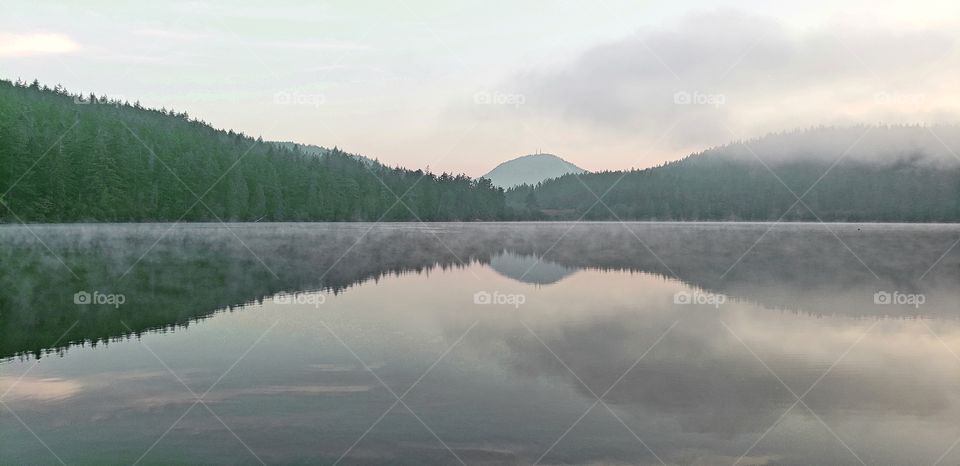 Mountain lake reflection
