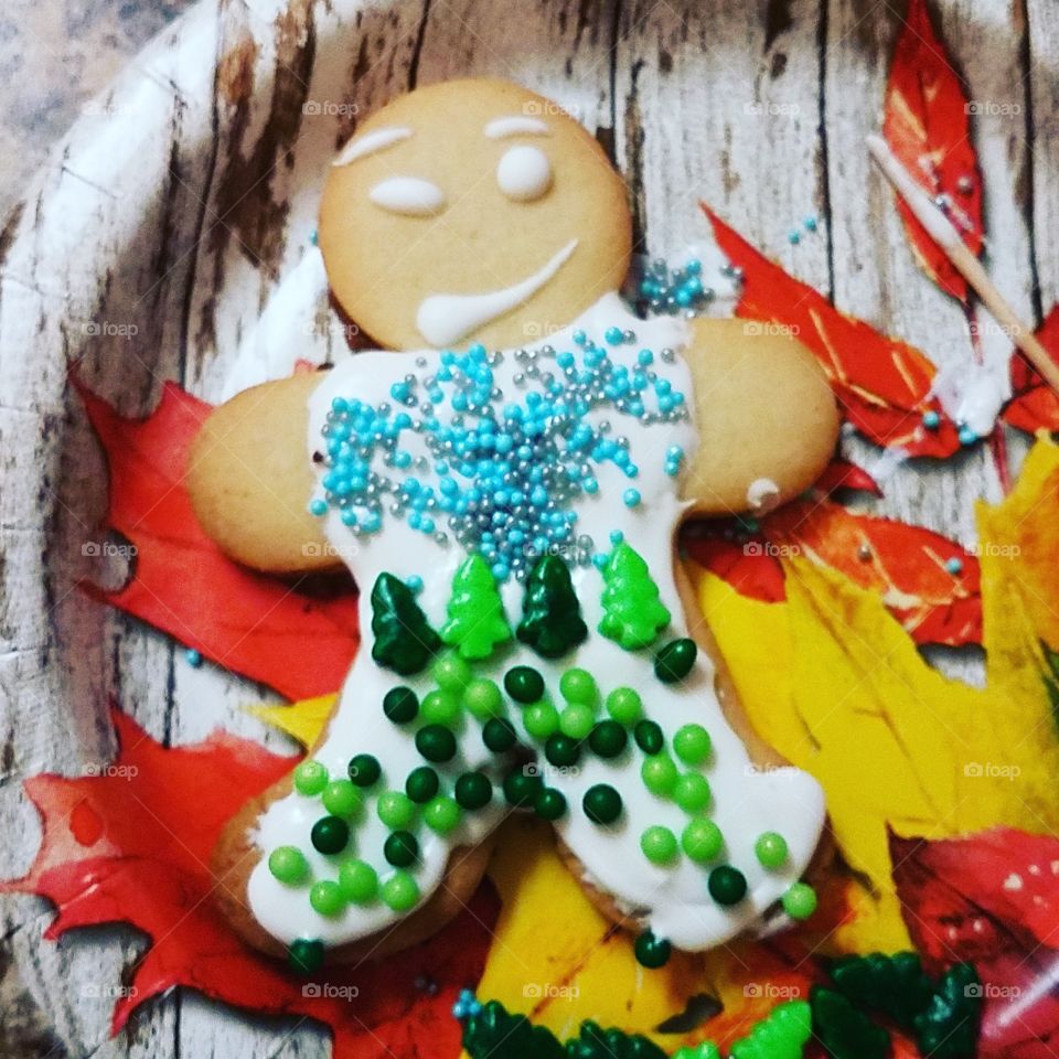 Christmas cookie man - decorated