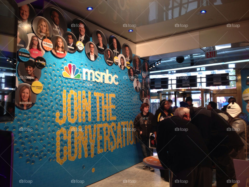 The conversation wall at the MSNBC experience in NYC
