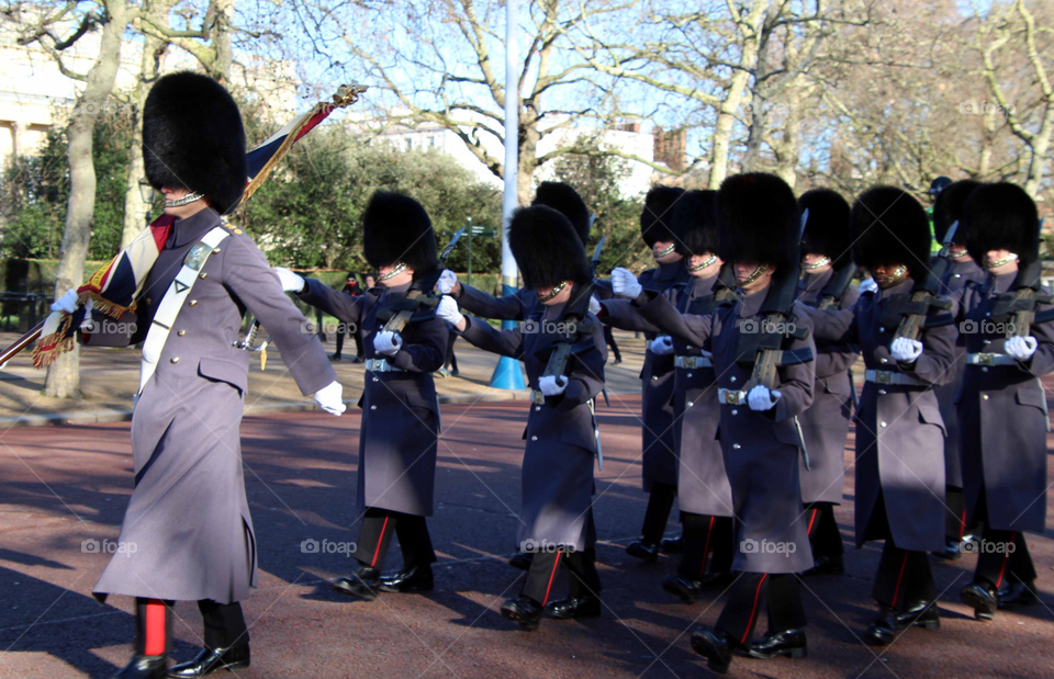 Changing the Queens Guard. "Buckingham Palace"