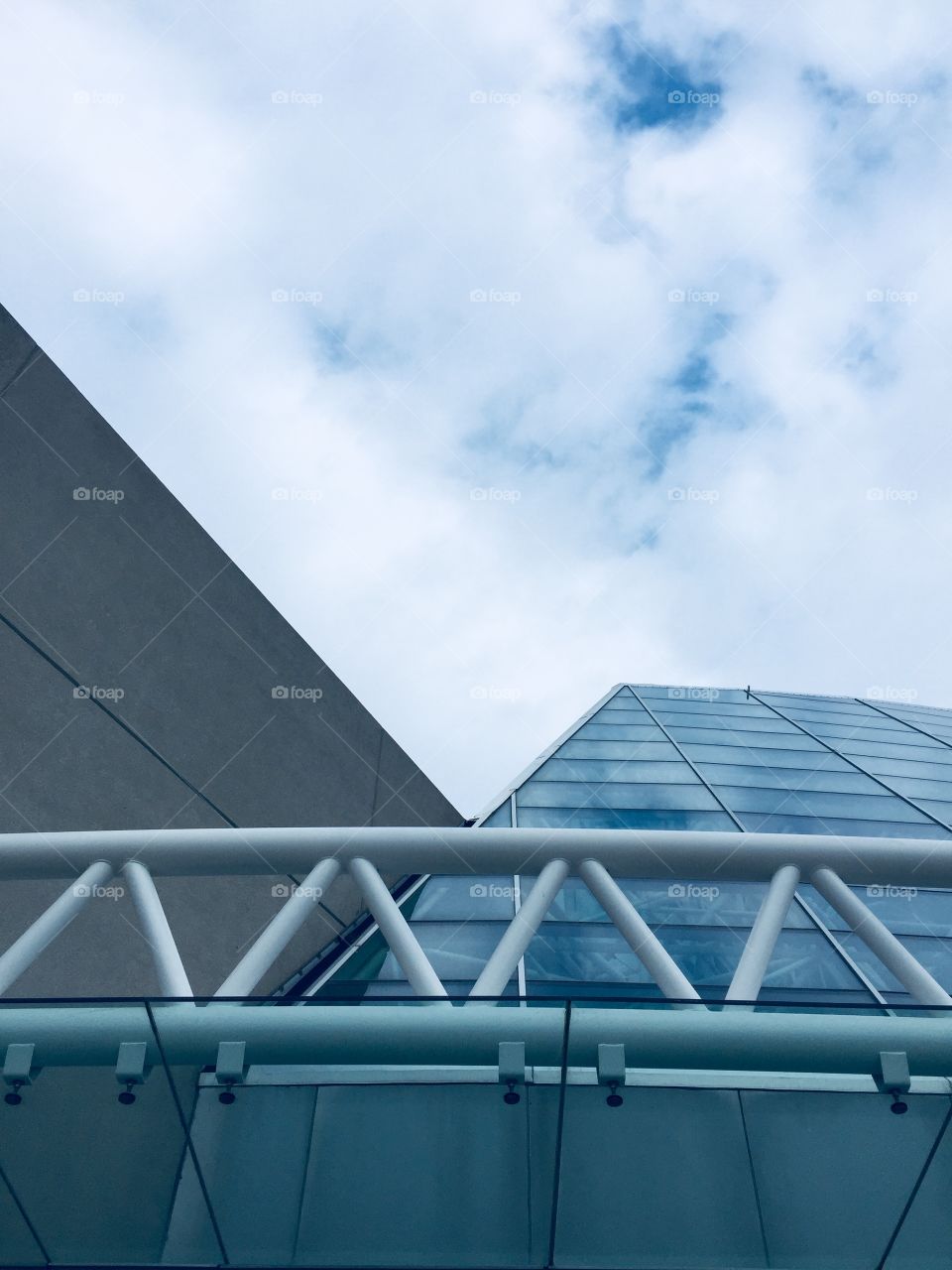 Exterior of a glass, metal and concrete building