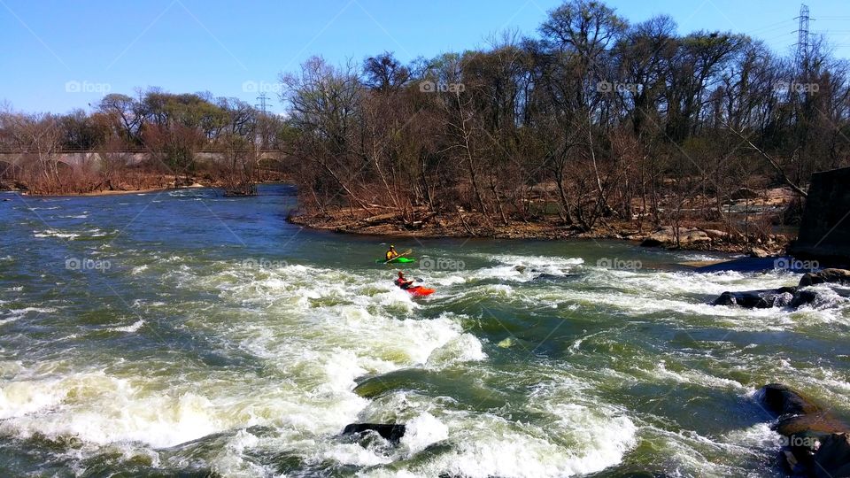 kayak on the James river