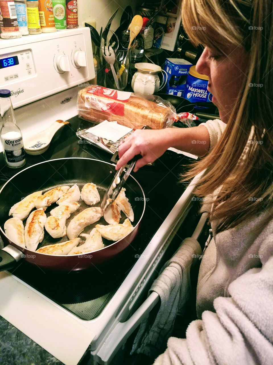 My Daugher cooking a healthy dinner