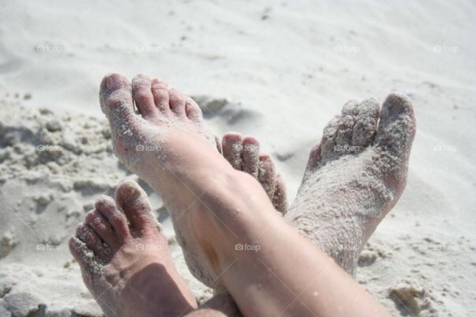 Sand. Toes on the sand 