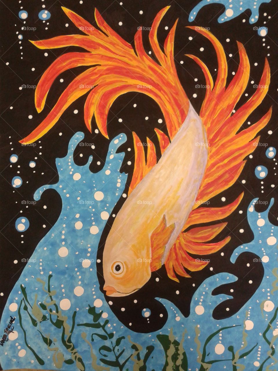 Beta Fish. I love colorful fishes and painted this Beta Fish.