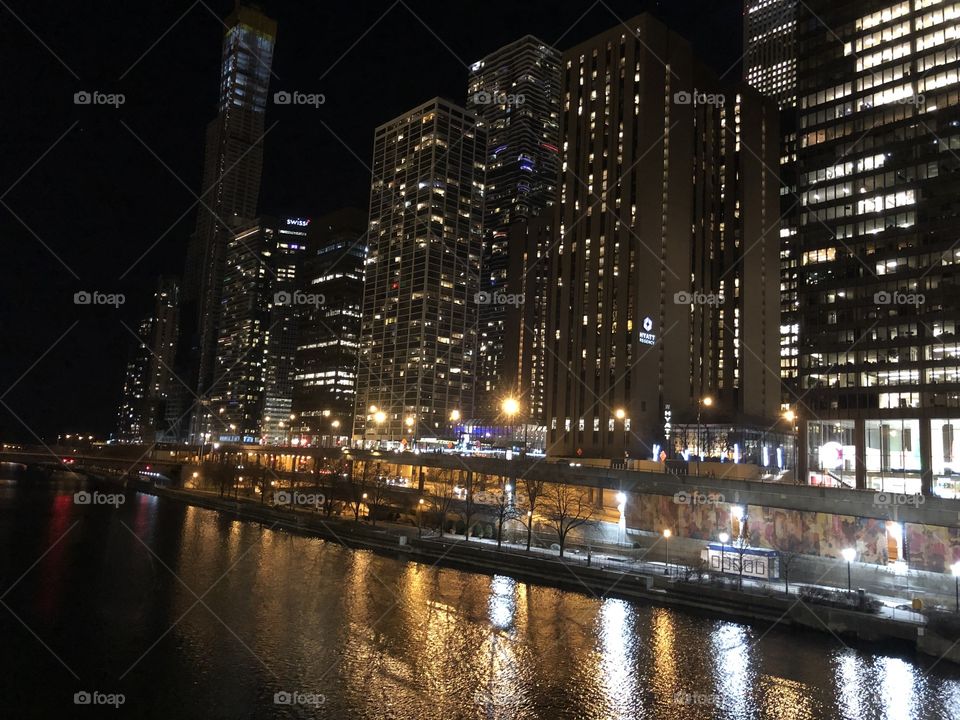 Beautiful Chicago in the night 