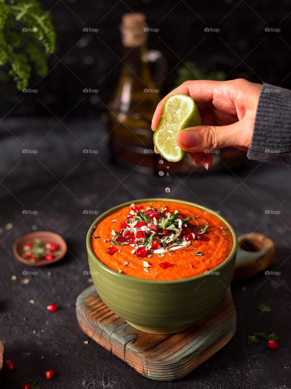 Delicious, creamy, spicy, sour, hot and well  designed pumpkin soup is always my favorite food in cold days...