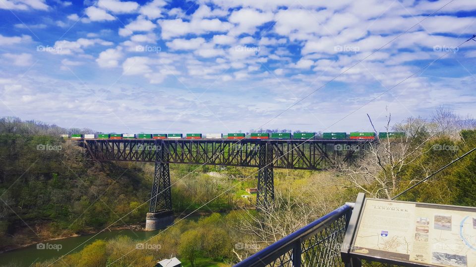 Train crosses High Bridge
