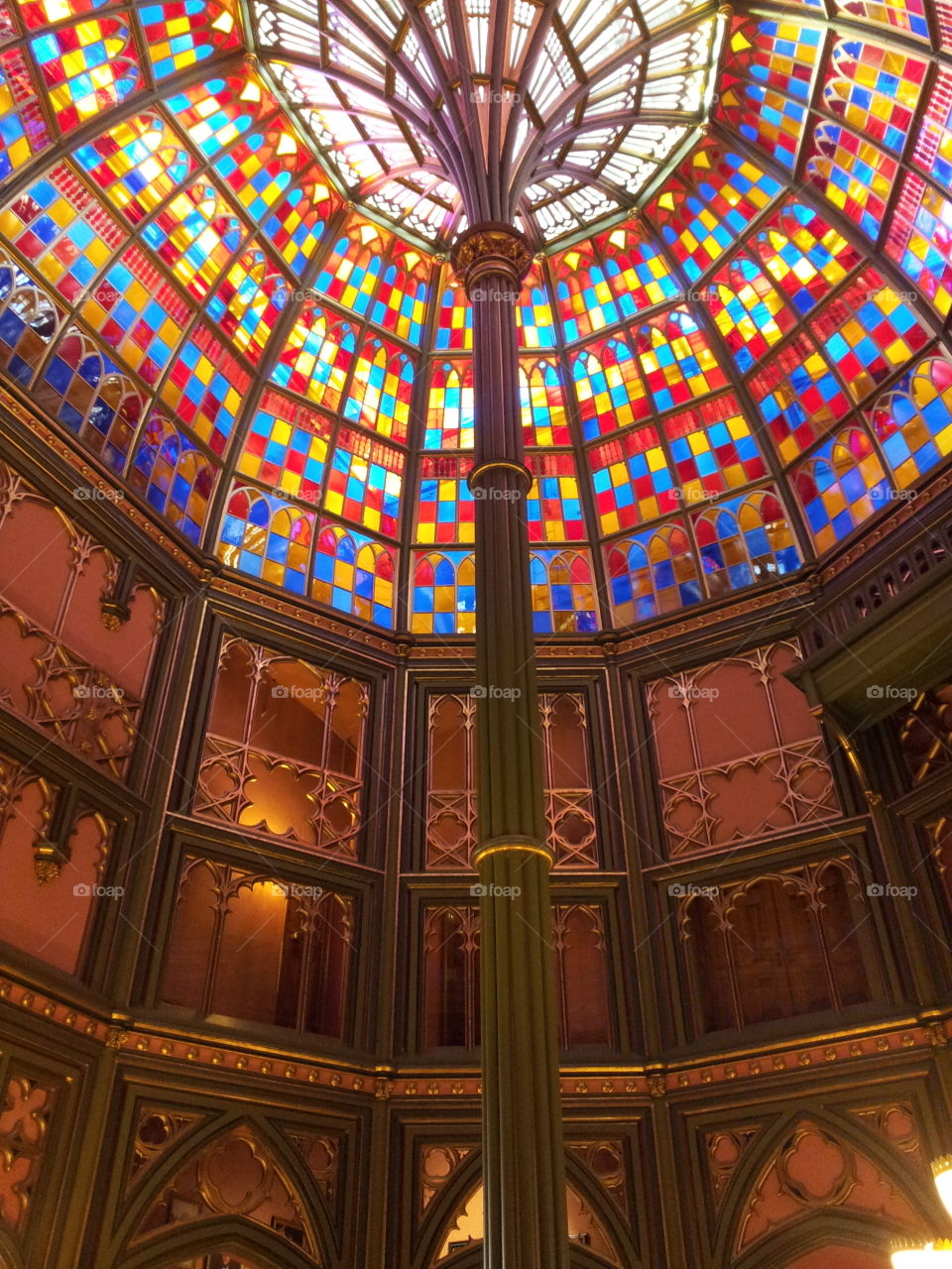 Stained glass dome ceiling