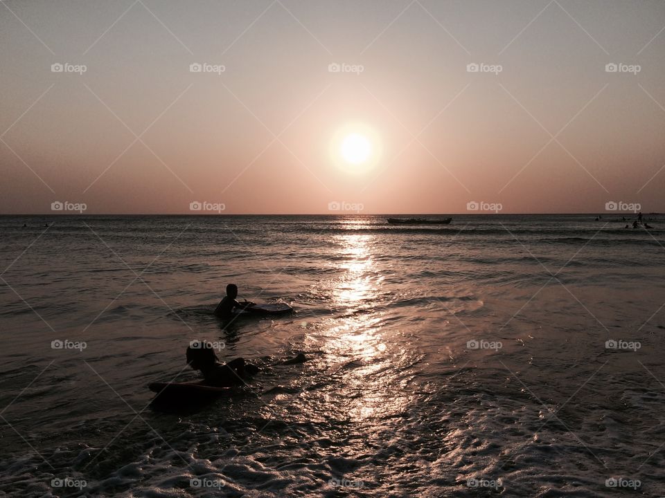 Surfing at sunset. From Jericoacoara - Brazil