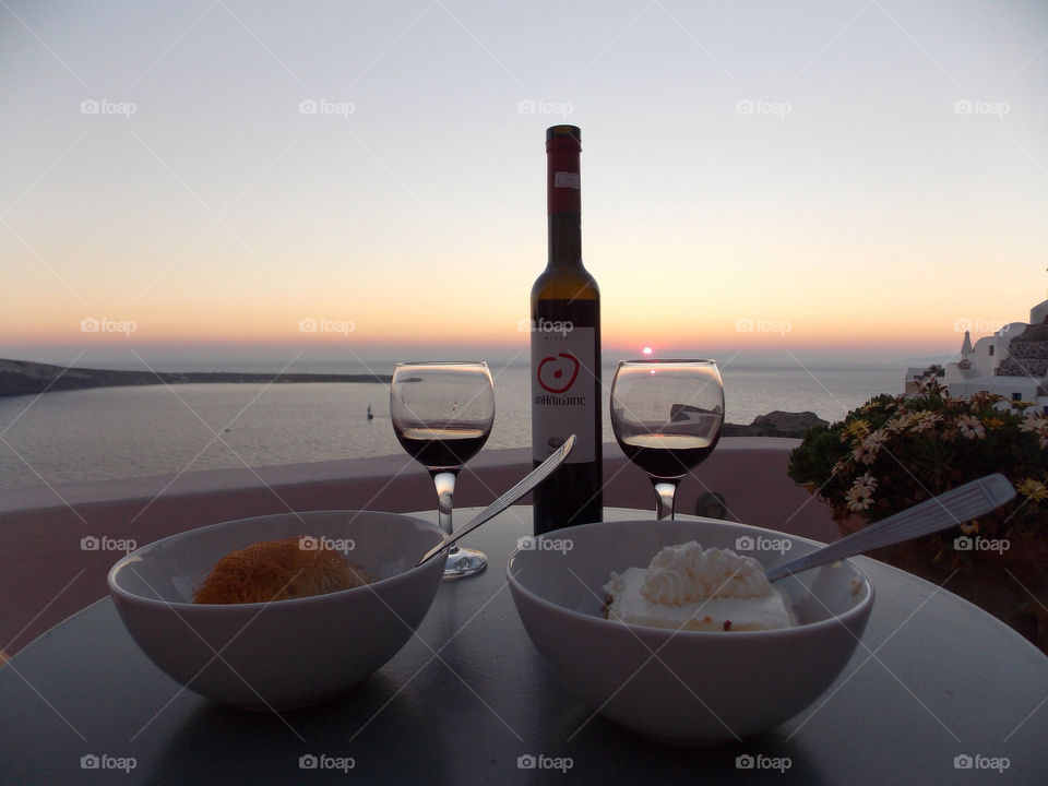 sunset wine dessert greece by alithompson