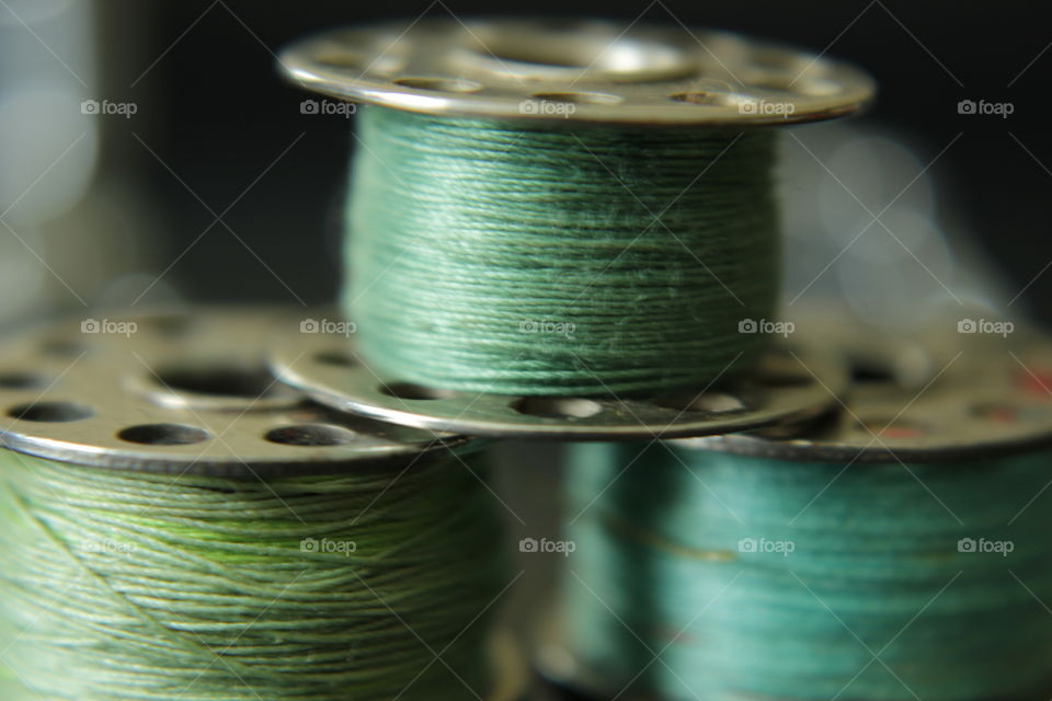 Green thread metal trio bobbins