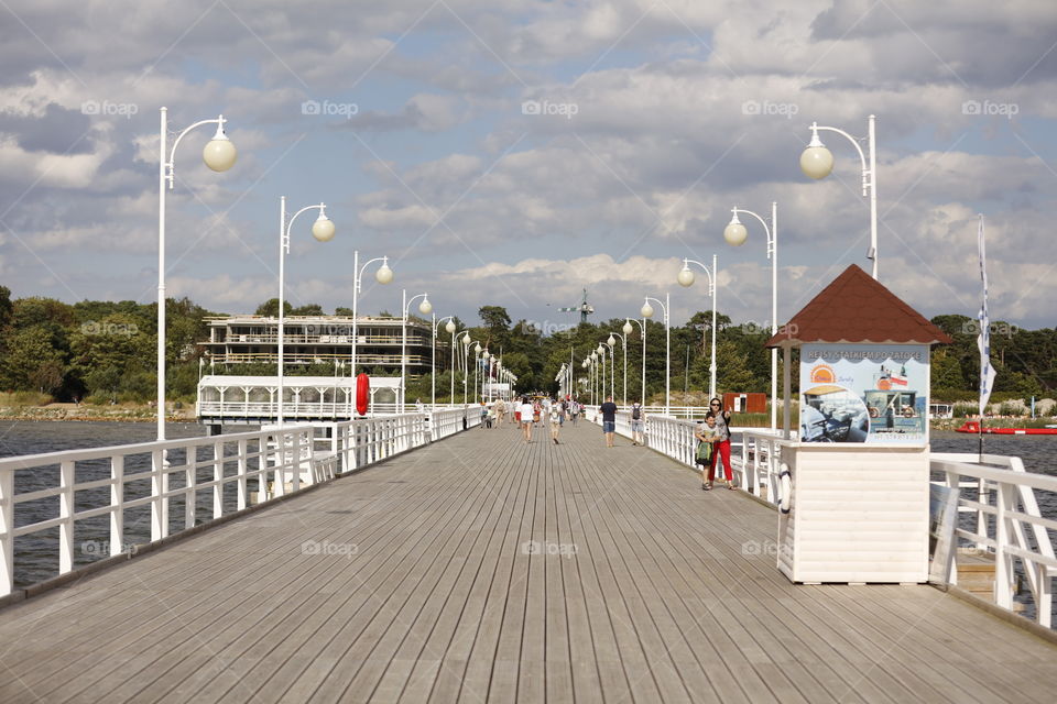 Seaside pleasure pier in Jurata, Poland