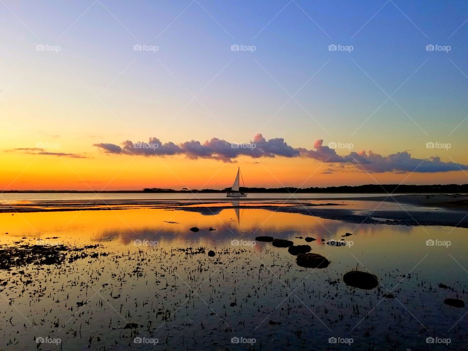 sunset sailing