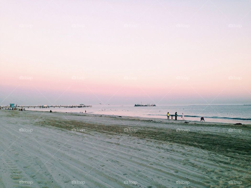 Minimalistic beach at dusk