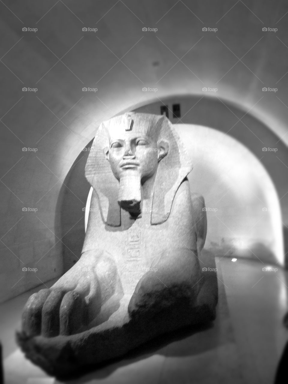 Ancient Egyptian Statue inside the Louvre in Paris