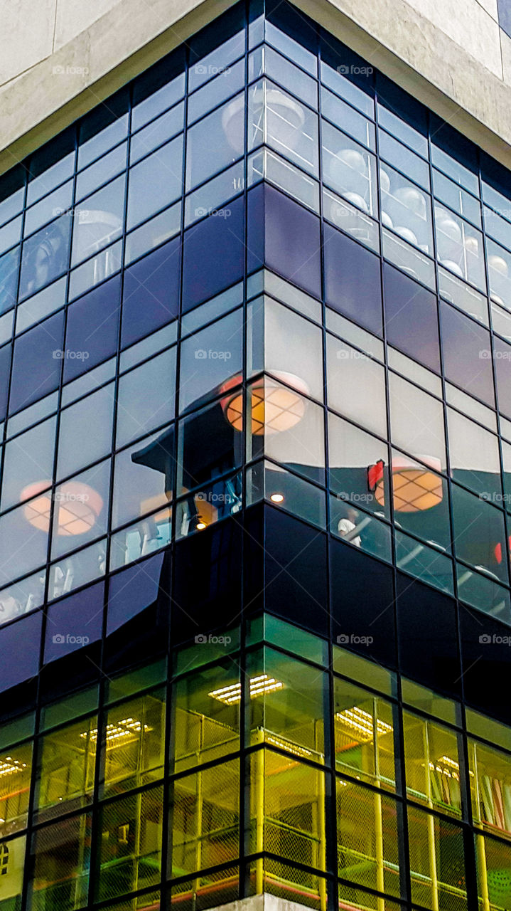 View of closed glass window