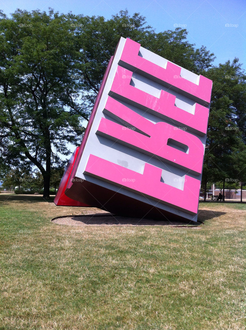 pink outdoor art sculpture by evesevere